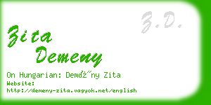 zita demeny business card